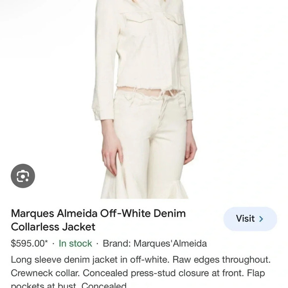 Marques Almeida denim off white jacket - Picture 3 of 9